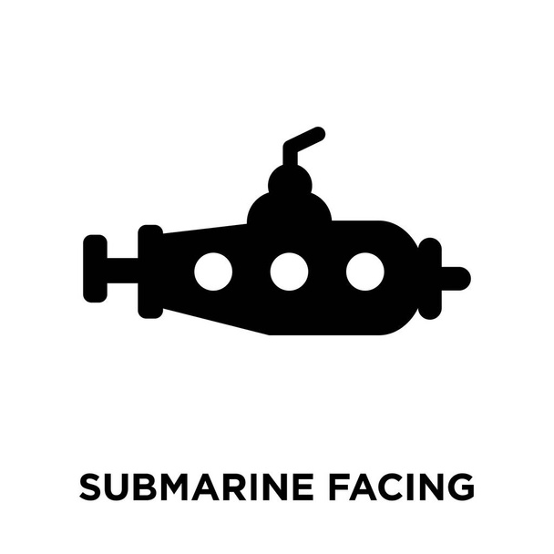 Podmořské směrem vpravo ikona Vektor izolovaných na bílém pozadí, logo pojmu ponorka čelí pravé nápis na průhledné pozadí, plný černý symbol - Vektor, obrázek