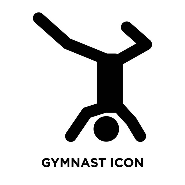 Tornász ikon-vektoros elszigetelt fehér background, logo fogalom tornász jel-ra átlátszó háttér, tele fekete szimbólum - Vektor, kép