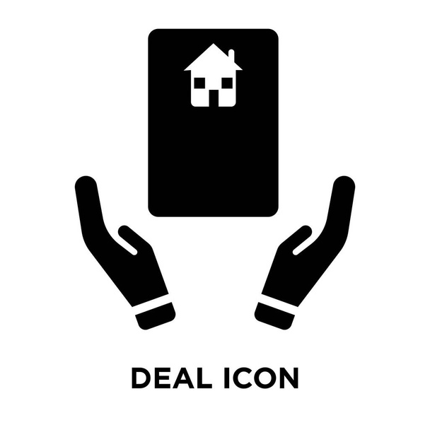 Deal ikon vektor elszigetelt fehér background, logo fogalom foglalkozik jel-ra átlátszó háttér, tele fekete szimbólum - Vektor, kép