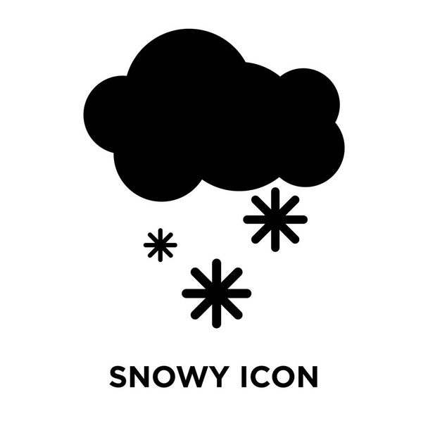 Χιονισμένη εικόνα διάνυσμα απομονωθεί σε λευκό φόντο, λογότυπο έννοια της χιονισμένο σημάδι σε διαφανές φόντο, γεμάτο μαύρο σύμβολο - Διάνυσμα, εικόνα