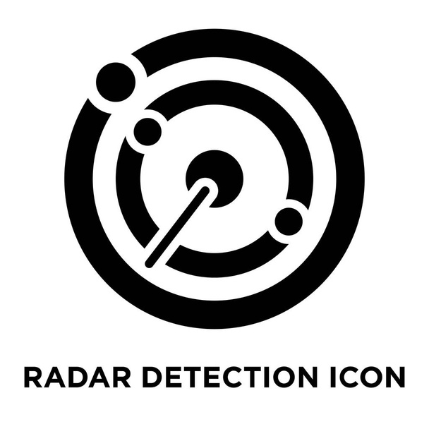 Radar detectie pictogram vector geïsoleerd op een witte achtergrond, logo concept van Radar Detectie ondertekenen op transparante achtergrond, gevulde zwarte symbool - Vector, afbeelding