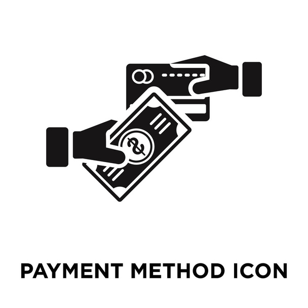 Forma de pago icono vector aislado sobre fondo blanco, concepto de logotipo de método de pago signo sobre fondo transparente, símbolo negro relleno
 - Vector, imagen