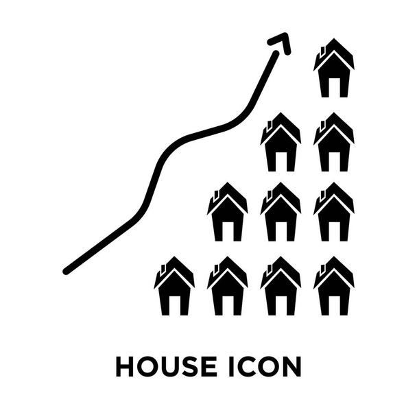 Ház ikon-vektoros elszigetelt fehér background, logo fogalom a ház jel-ra átlátszó háttér, tele fekete szimbólum - Vektor, kép