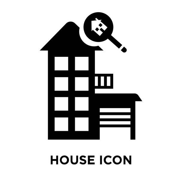 Vektorové ikony dům izolovaných na bílém pozadí, logo pojmu domovní znamení na průhledném pozadí, plný černý symbol - Vektor, obrázek