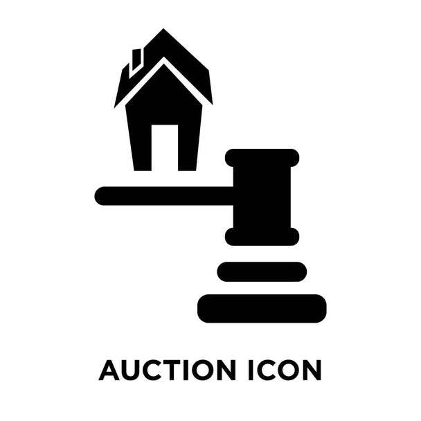 Auction icon vector isolated on white background, logo concept of Auction sign on transparent background, filled black symbol - Vector, Image