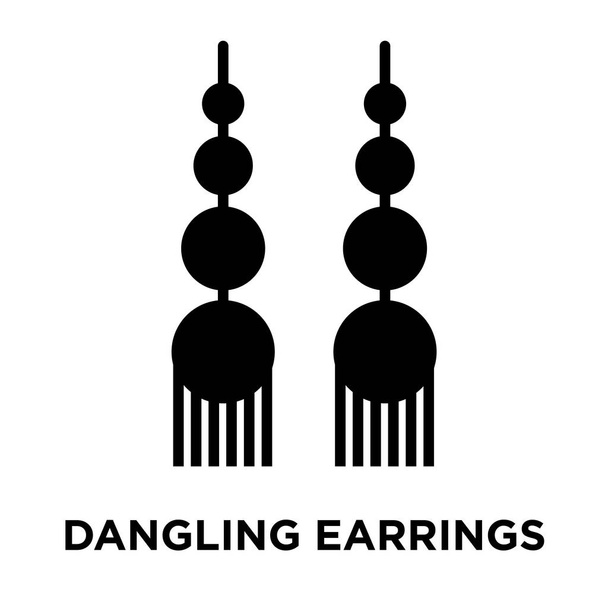 Brincos Dangling vetor ícone isolado no fundo branco, conceito de logotipo de brincos Dangling sinal no fundo transparente, símbolo preto preenchido
 - Vetor, Imagem