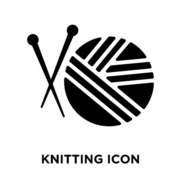 Knitting icon vector isolated on white background, logo concept of Knitting sign on transparent background, filled black symbol - Vector, Image