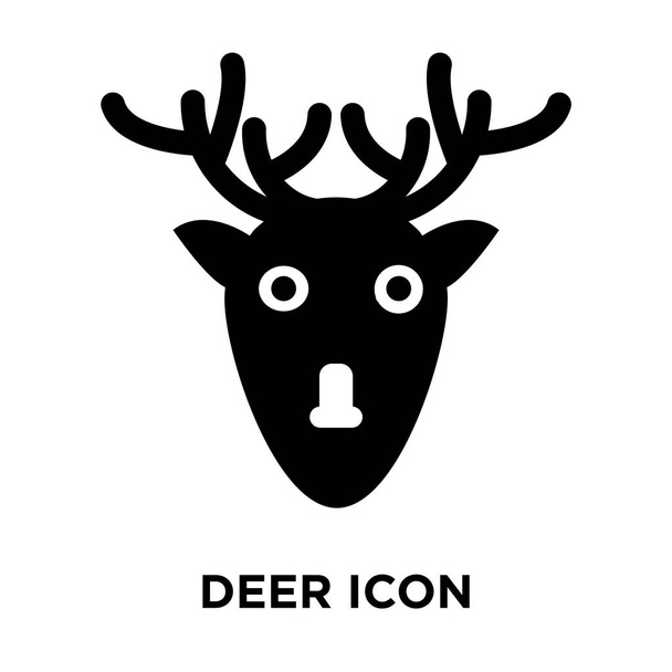 Beyaz arka plan, logo şeffaf arka plan, geyik işareti kavramı üzerinde izole geyik simge vektör siyah sembol dolu - Vektör, Görsel