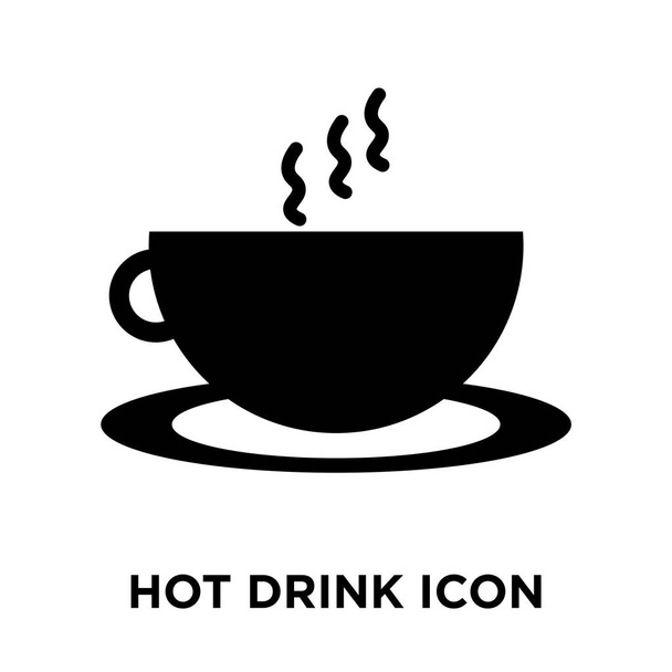 Hot drink icon vector isolated on white background, logo concept of Hot drink sign on transparent background, filled black symbol - Vector, Image