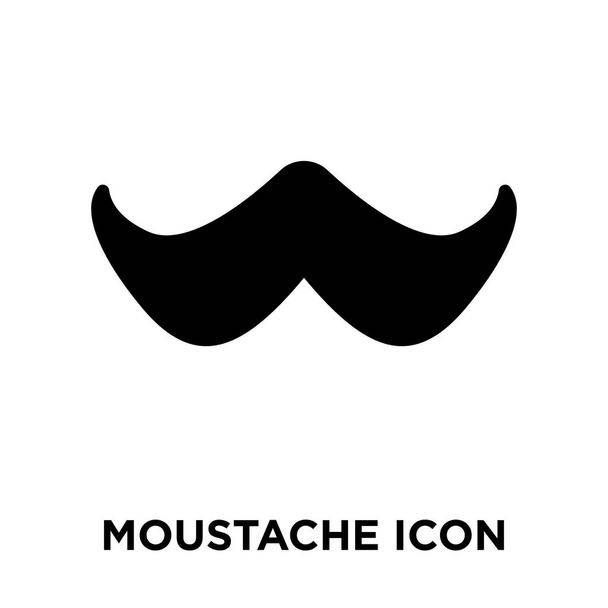 Moustache icon vector isolated on white background, logo concept of Moustache sign on transparent background, filled black symbol - Vector, Image