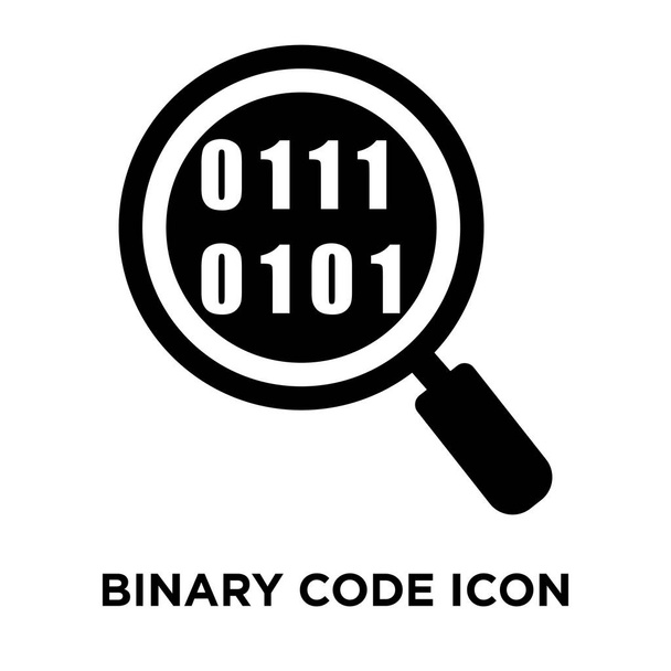 Бинарный код иконка вектор изолирован на белом фоне, логотип концепции двоичного кода знак на прозрачном фоне, заполненный черный символ
 - Вектор,изображение