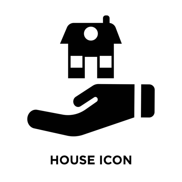 Vektorové ikony dům izolovaných na bílém pozadí, logo pojmu domovní znamení na průhledném pozadí, plný černý symbol - Vektor, obrázek