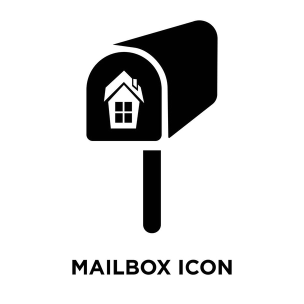 Wektor ikona skrzynki pocztowej na białym tle na białym tle, koncepcja logo znaku skrzynki pocztowej na przezroczystym tle, wypełnione czarny symbol - Wektor, obraz