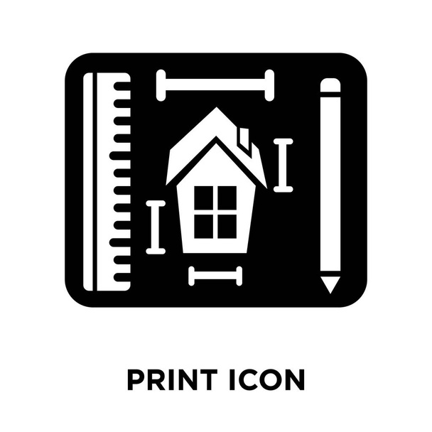 Blaupause Icon Vektor isoliert auf weißem Hintergrund, Logo Konzept der Blaupause Zeichen auf transparentem Hintergrund, gefüllt schwarzes Symbol - Vektor, Bild