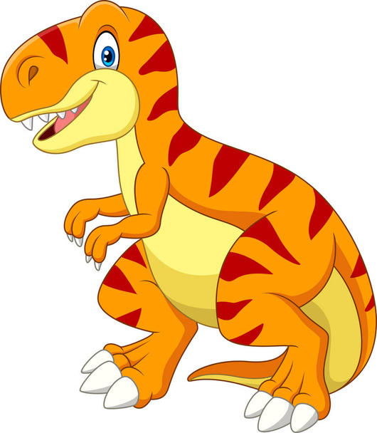 Illustration vectorielle de Cartoon tyrannosaurus isolé sur fond blanc - Vecteur, image