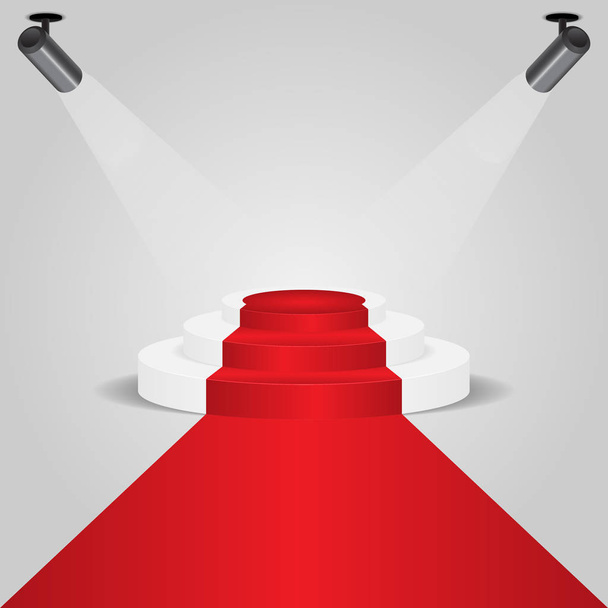 Tapis rouge podium avec projecteur, vecteur de stock
 - Vecteur, image