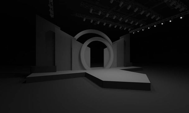 3D escenario evento led tv luz noche puesta en escena interior renderizado ilustración
 - Foto, imagen