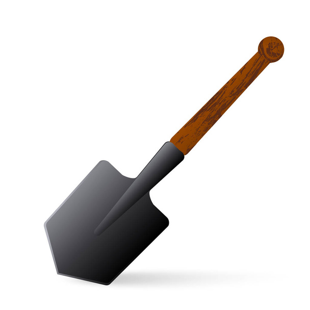 Sapper shovel on a white background - Vettoriali, immagini