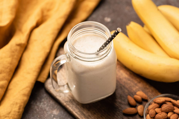 Banana smoothie protein milkshake - 写真・画像
