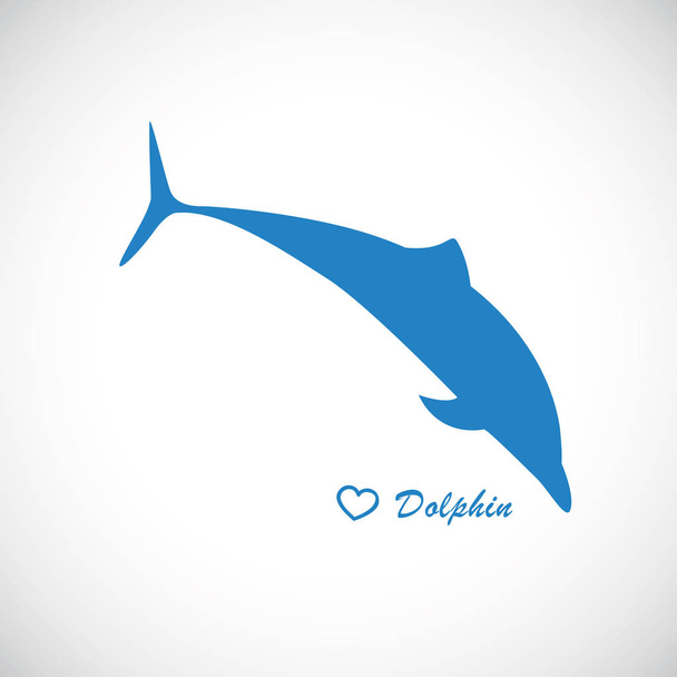 Blauw Dolfijn springt pictogram - Vector, afbeelding