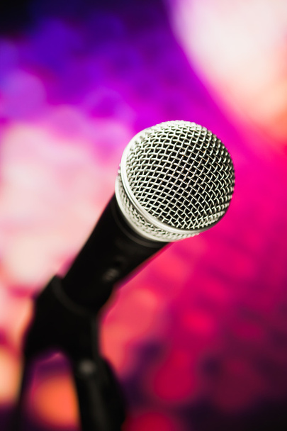microphone against purple background - Photo, Image