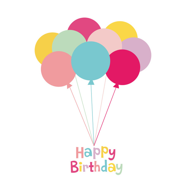 Balloon birthday card design - Vector, Image