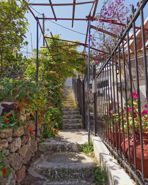 Greece, picturesque stairs in Aegean island - Photo, Image