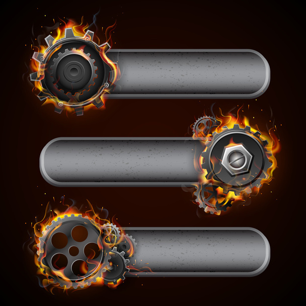 Fiery Cog Wheel - Vektor, Bild