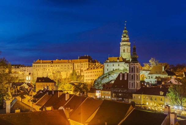 Cesky Krumlov cityscape in Czech Republic - travel and architecture background - Фото, изображение