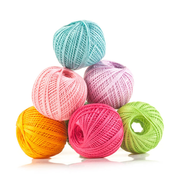 Yarn balls isolated on white - Photo, Image