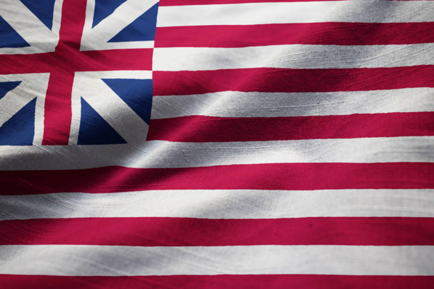 Closeup of Ruffled Grand Union Flag, Grand Union Flag Blowing in Wind - Photo, Image