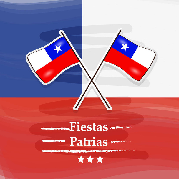 Şili Ulusal bağımsızlık günü Fiestas Patrias arka plan unsurları gösteren resim - Vektör, Görsel