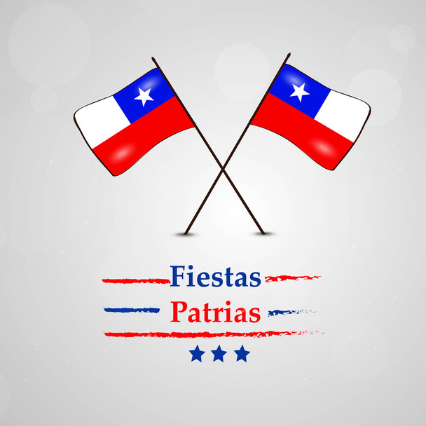 Chilei Nemzeti függetlenség napja Fiestas Patrias háttér elemeinek szemléltetése - Vektor, kép