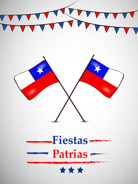 Chilei Nemzeti függetlenség napja Fiestas Patrias háttér elemeinek szemléltetése - Vektor, kép