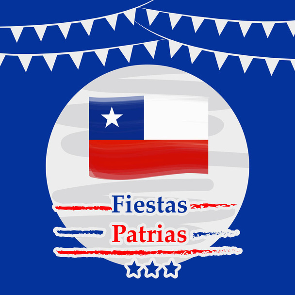 illustration of elements of Chile's National Independence Day Fiestas Patrias background - Vector, Image