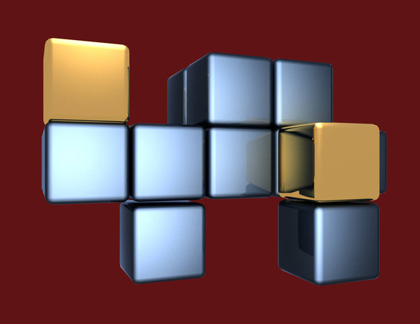 abstract background of cubes . 3d rendered illustration - Фото, изображение