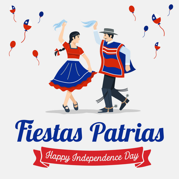 Fiestas Patrias - Şili İspanyol ifade Bağımsızlık günü kutlamaları. - Vektör, Görsel