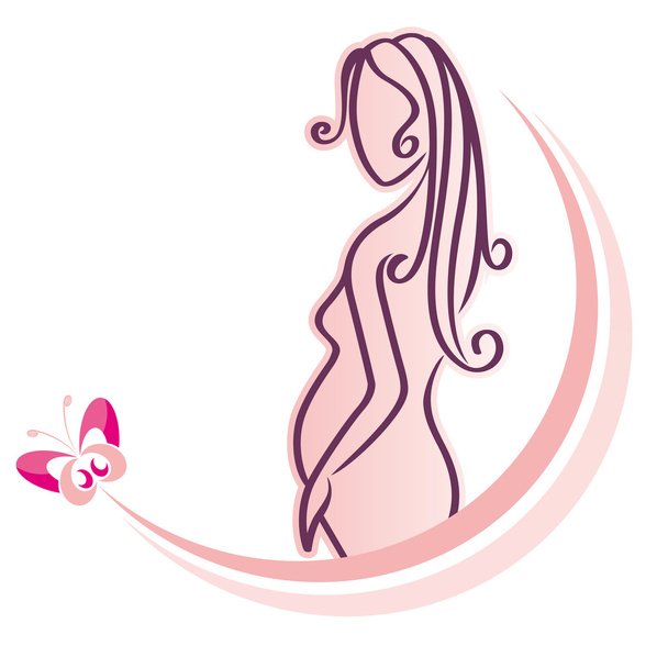 mujer embarazada rosa
 - Vector, imagen