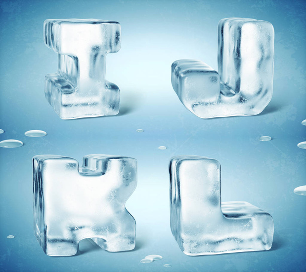 3d renderizado de letras de cubo de hielo congelado brillante
 - Foto, imagen