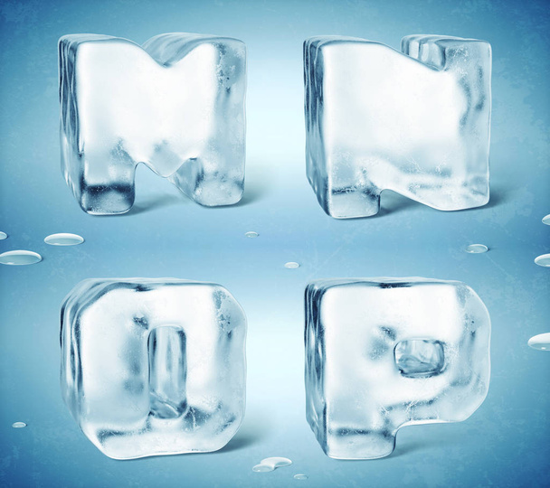 3d renderizado de letras de cubo de hielo congelado brillante
 - Foto, Imagen