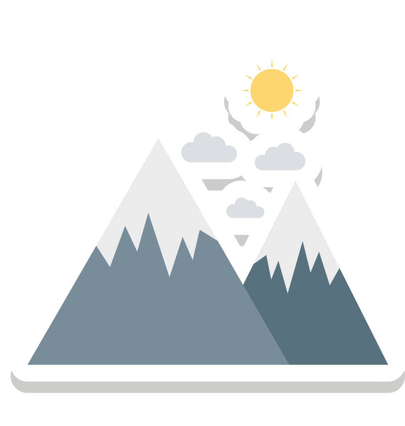 Mountains, Hills Vector Icon - Вектор,изображение