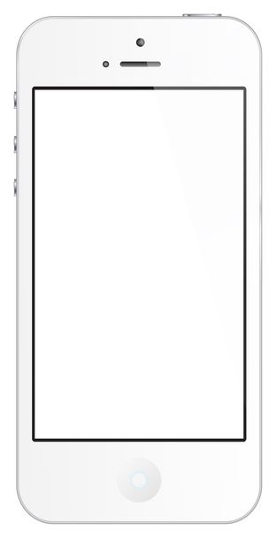 Novo telefone celular branco realista
 - Vetor, Imagem