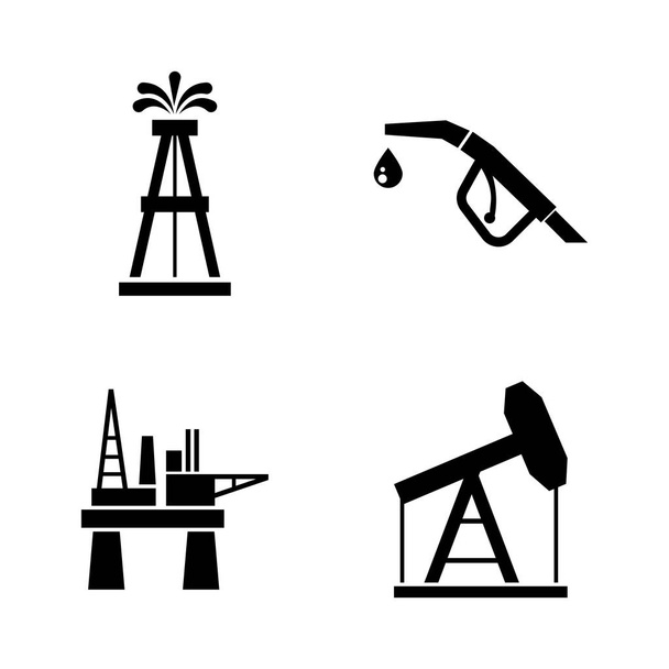 Producción de petróleo de barril. Iconos de vectores relacionados simples
 - Vector, Imagen