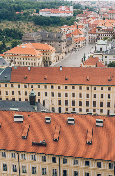 a légi felvétel a gyönyörű prágai városkép ókori építészet - Fotó, kép
