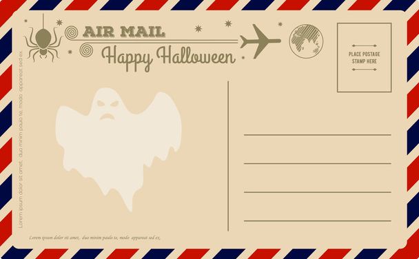 Carte postale Halloween vintage. Illustration vectorielle
. - Vecteur, image