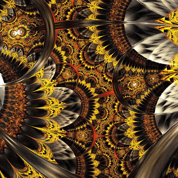 Bela flor fractal ou borboleta, arte digital para design gráfico criativo. Gráficos gerados por computador
. - Foto, Imagem