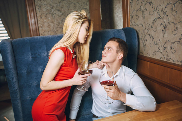 couple in restaurant - Photo, Image