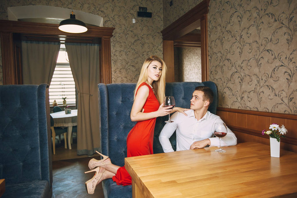 couple in restaurant - Photo, Image