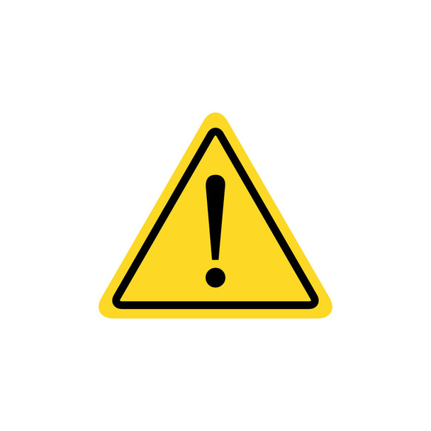 Προειδοποιητική πινακίδα κινδύνου με σύμβολο θαυμαστικού. Εικονίδιο του φορέα - Διάνυσμα, εικόνα