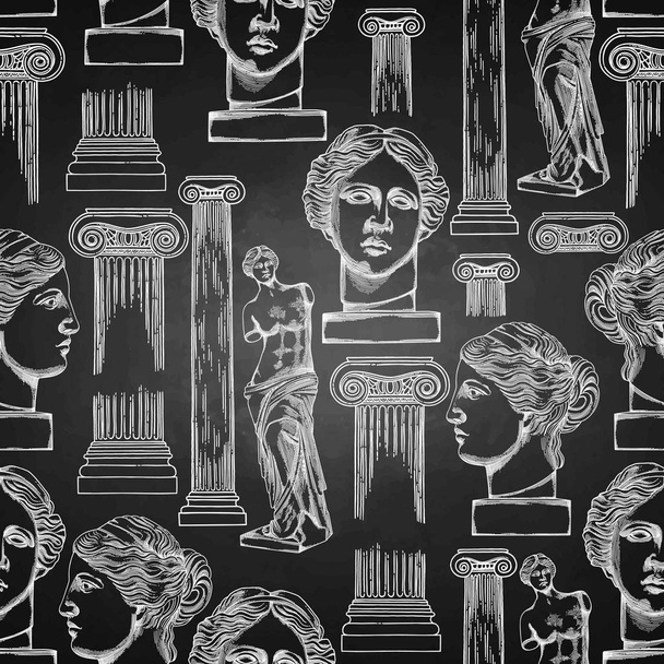 Classical pattern of Venus de Milo and columns - Vector, Image